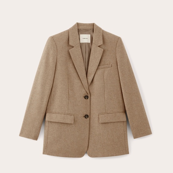 Everlane Women's Oversized Blazer in Wool in Beige Twill, Size 8 - Picture 3 of 4